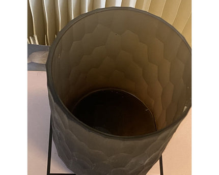 THEELICHTHOUDER (handgeslepen glazen pot)