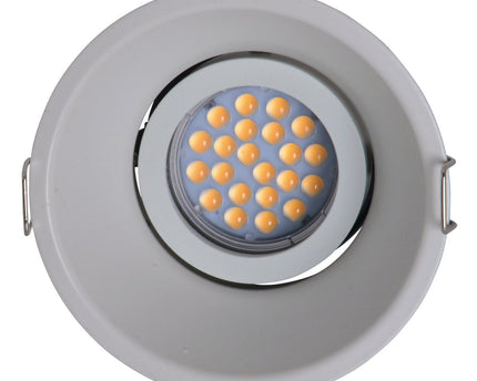 LED gebouwd -In Spot "Taro" Ø 9,4 cm, 10 cm diep, gemaakt van wit metaal, 6 watt, warm wit