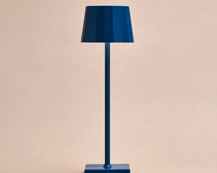 William Delftware blauwe oplaadbare ijzeren tafellamp – dimbaar, opladen via USB-C, 120 uur