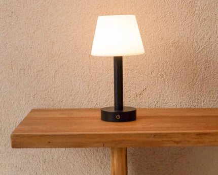 Zoë Zwarte Houten Oplaadbare Tafellamp | Dimbaar en draagbaar | Batterijduur van 80 uur