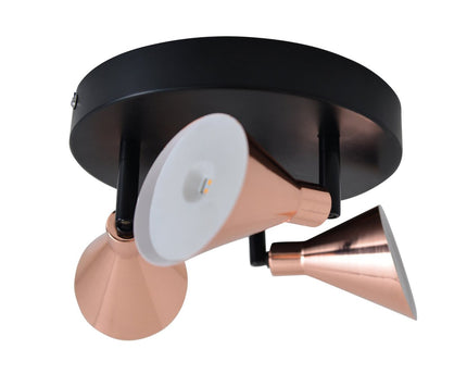 3 LED-wand u. Plafondlamp "Koper" d:38cm