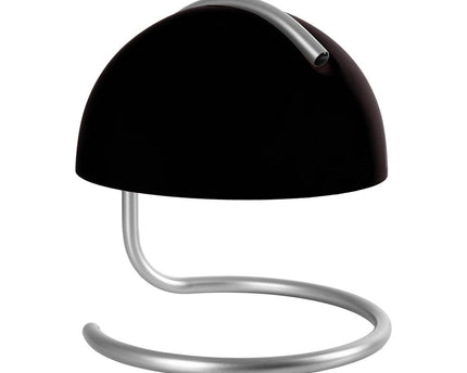 Tafellamp "Burano" zwart, ca. 25 cm hoog, Ø 23,5 cm, gemaakt van chroom -gekleurd metaal en zwart glas, E27.