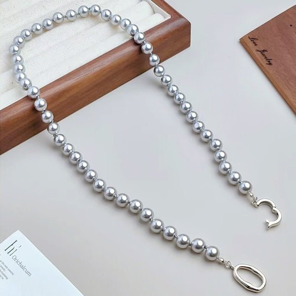 Tijdloze grijze parel kralen ketting