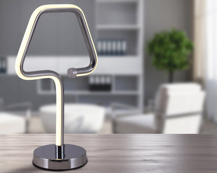 LED tafellamp "Loop Line" h: 30cm chroom