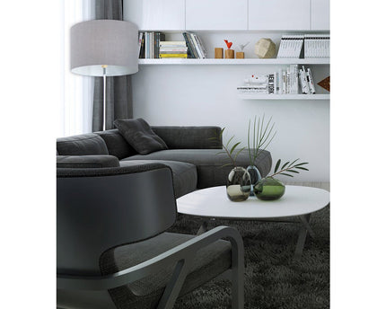 Staande lamp "New York", klassieke metalen vloerlamp met tekstblazer in grijs, met E27 -aansluiting, 160 cm hoog, perfect voor woonkamer, eetkamer, gang en kantoor