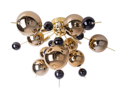 Plafondlamp "explosie" goud gemaakt van metaal en glas, G9 -versies, plafondlamp voor eetkamer, woonkamer, gang of kantoor, Ø57 cm