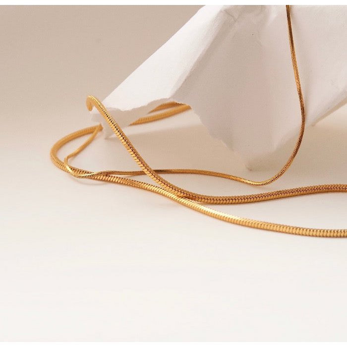 Slanke ketting met visgraatmotief - Vierkant