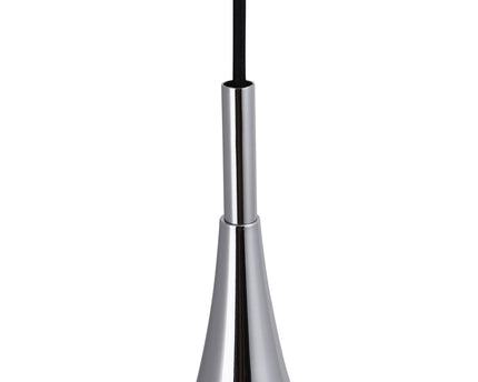 Hanger lamp "stijl", retro klassiek, hanglamp gemaakt van chroom-glanzend metaal met E27-aansluiting, paraplu Ø23 cm, ideaal voor eetkamer, woonkamer en keuken.
