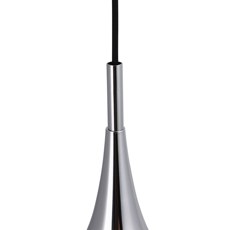 Hanger lamp "stijl", retro klassiek, hanglamp gemaakt van chroom-glanzend metaal met E27-aansluiting, paraplu Ø23 cm, ideaal voor eetkamer, woonkamer en keuken.