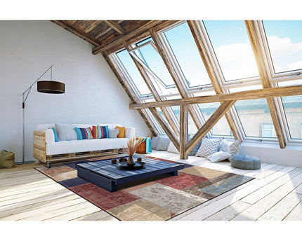Patchwork tapijt afwerking Engels naaien caravan