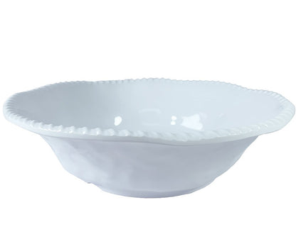 Witte melamine kom touw rand 30,5x30.5x9cm