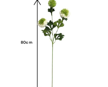 Scabiosa | Zijden kunstbloem | Lengte 80cm  2pcs wit