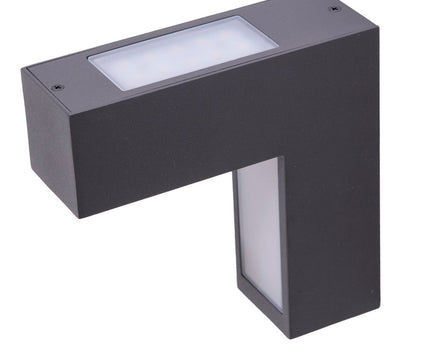 LED -wandlampen "angus" gemaakt van metaal en plastic in antraciet, met geïntegreerde LED