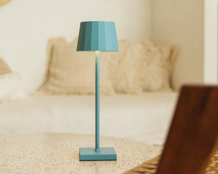William Amsterdams blauwe oplaadbare ijzeren tafellamp – dimbaar, batterij van 120 uur, USB-C