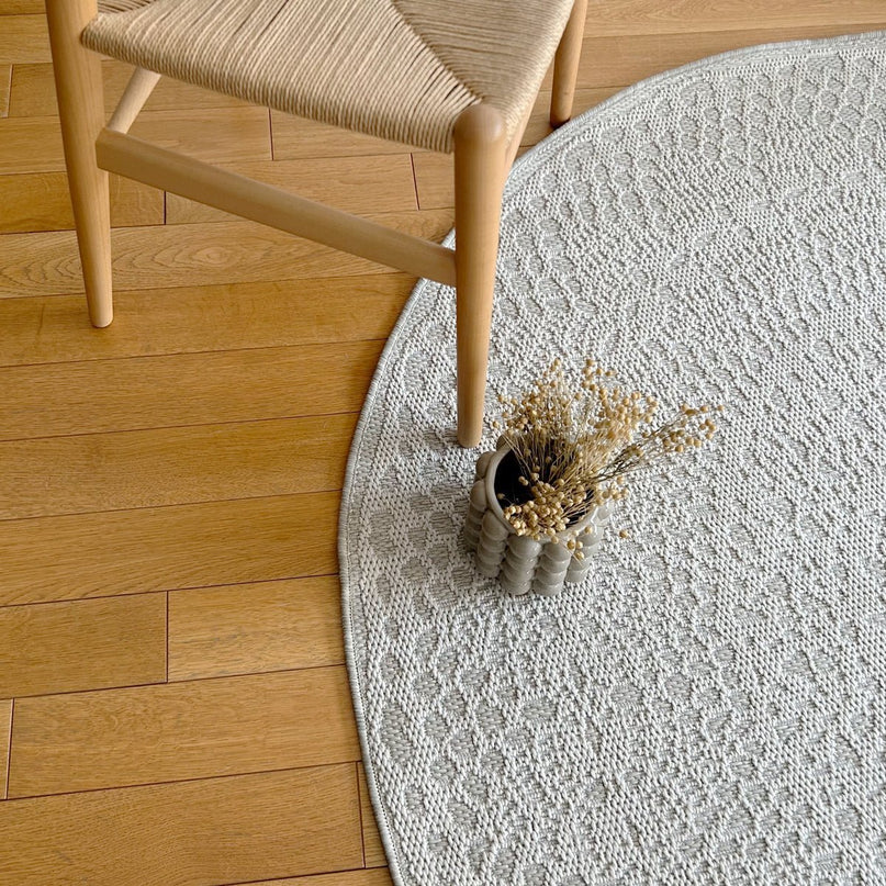 GEHAAKT rond decoratief vloerkleed