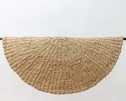 Zeegrasvloerkleed rond 100/120 cm – vloerkleed in bohostijl – rond vloerkleed naturel – handgeweven beige natuurvloerkleed (2 maten) LOKA