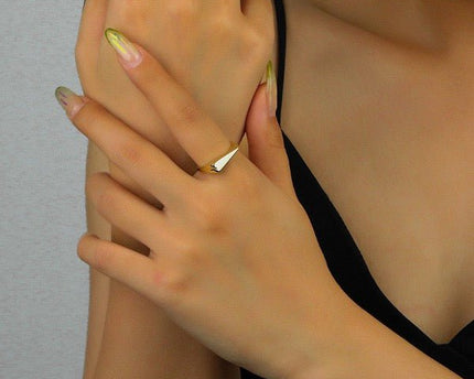 Hartvormige slanke ring-verguld