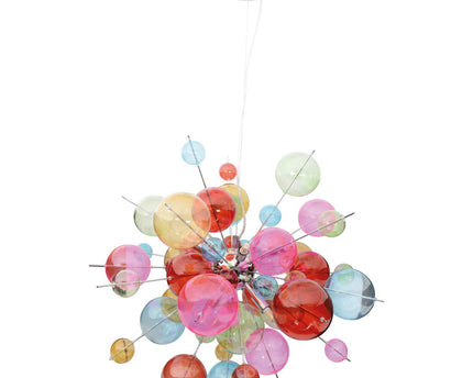 Hanger lamp "explosie" gekleurd gemaakt van metaal en glas, G9 -versies, hangende lamp voor eetkamer, woonkamer, hal of kantoor, Øca. 65 cm