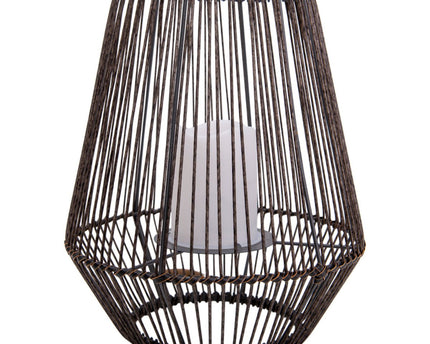 LED Solar Lamp "Plasto" Ø 26 cm buiten gemaakt van bruin metaal en plastic