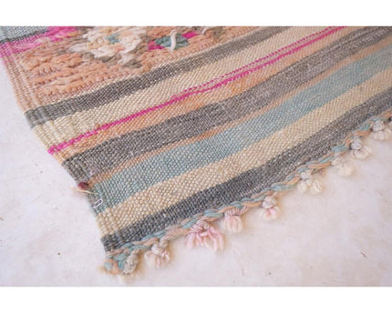 Zuiver wollen Marokkaans Kelim Berber tapijt 155 x 363 cm