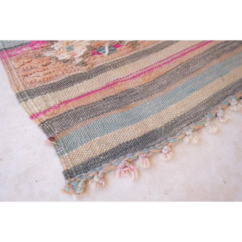 Zuiver wollen Marokkaans Kelim Berber tapijt 155 x 363 cm