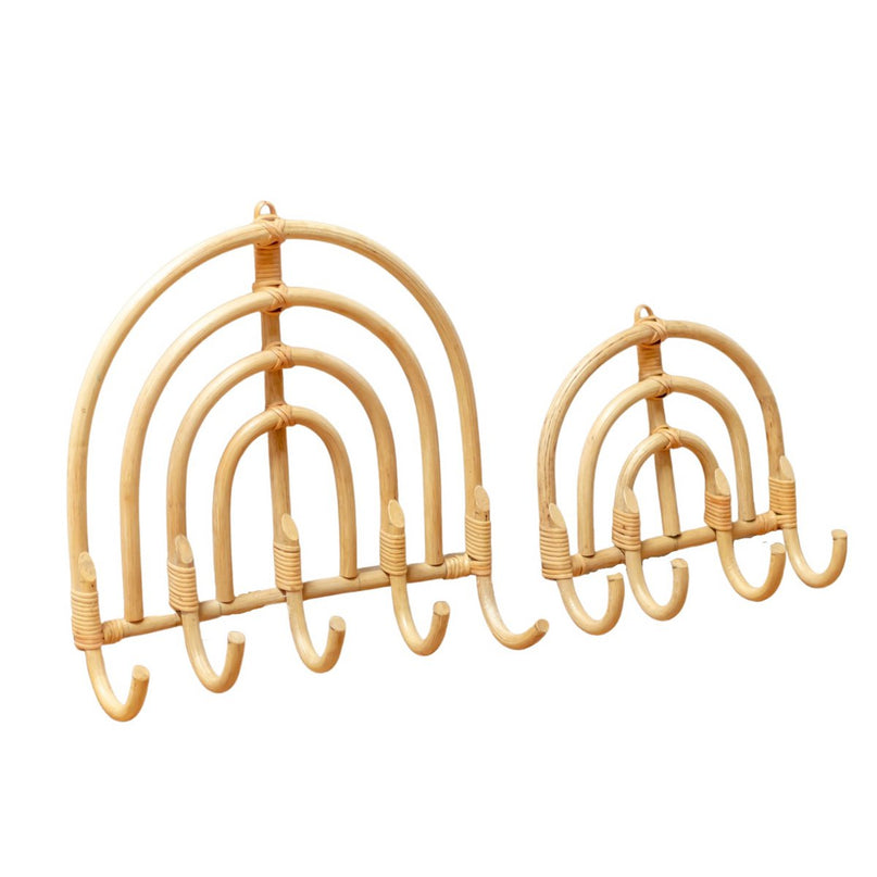 Rotan Kapstok Kapstokken Beige Wandhaken MAKU (2 maten)