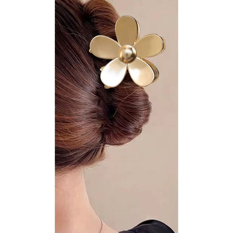 Levendige bloem klauw metalen haar clips-goud n zilver