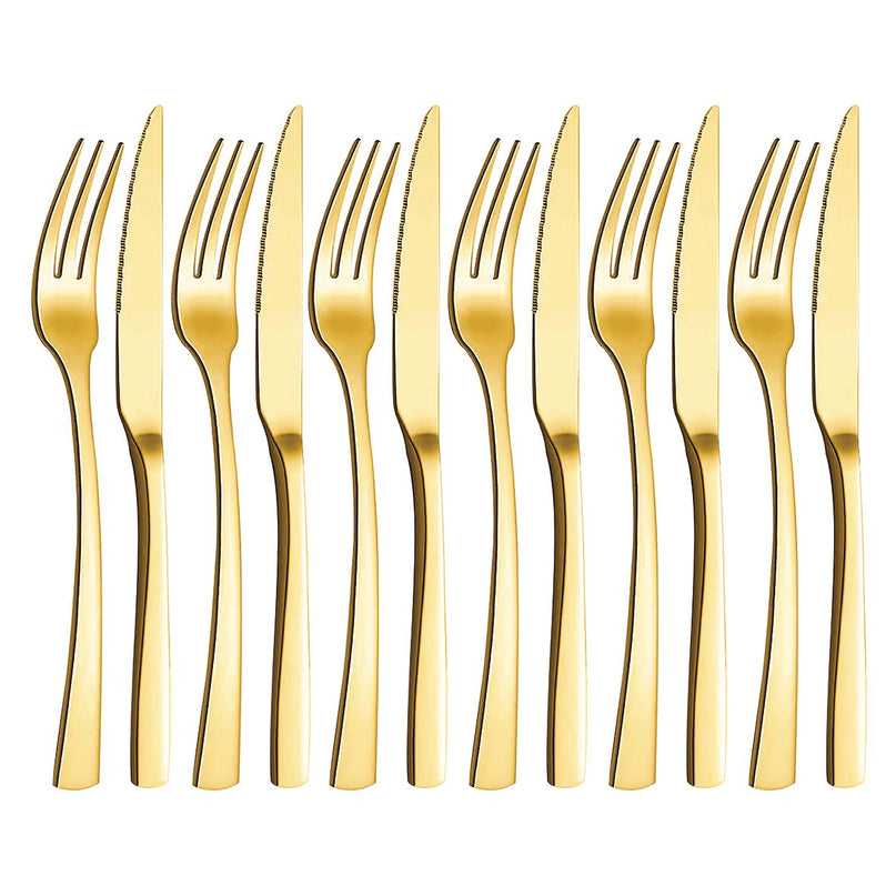 Set van 12 gouden bestek