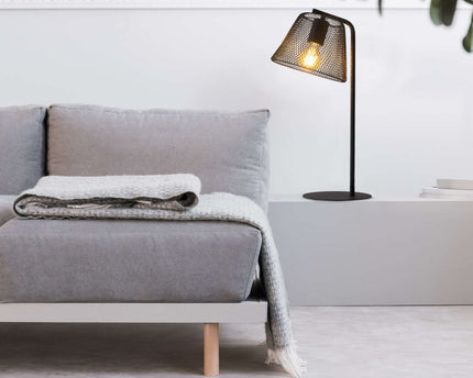 Tafellamp "Korie", metalen tafellamp in het zwart, met E27 -aansluiting, 50 cm hoog, voor woonkamer en kantoor.