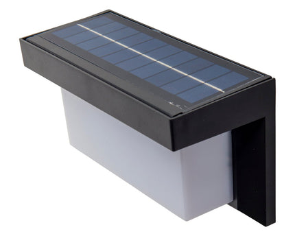 LED Solar Buitenwandlamp met bewegingsdetector, voor buiten, wandlamp - Plastic in zwart, met geïntegreerde LED