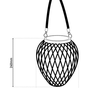 2 Set Basket / Solar Record "Cesto", gemaakt van natuurlijke gekleurde Artstrattan, met schemeringsensor, warm wit, 24 cm hoog, voor de buitenruimte