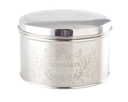 Zilveren ronde chocolade 15x15x9cm