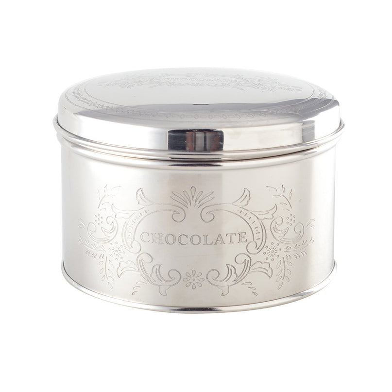 Zilveren ronde chocolade 15x15x9cm