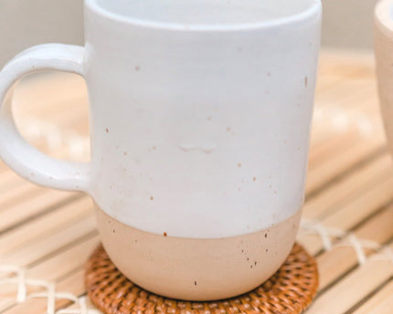 Ronde rotan onderzetters set van 4 of 8 handgemaakte TIBU