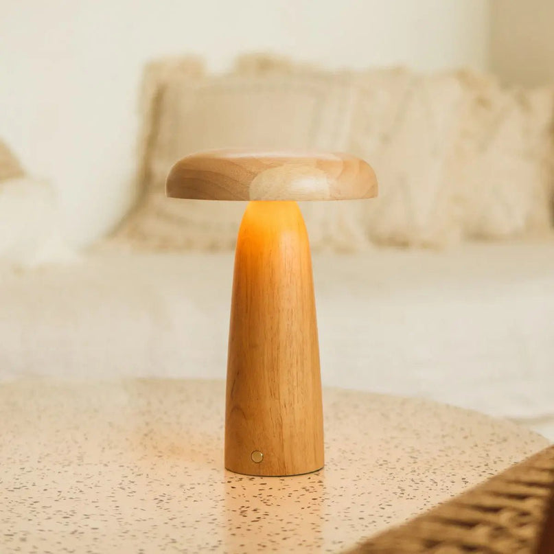 Lennart Houten Tafellamp – Oplaadbare, dimbare en draadloze verlichting