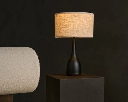 Jacob zwarte lamp met beige kap – elegante en warme verlichting