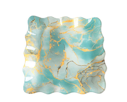 Gouden plat vierkante kopjes 20 cm - veel 6