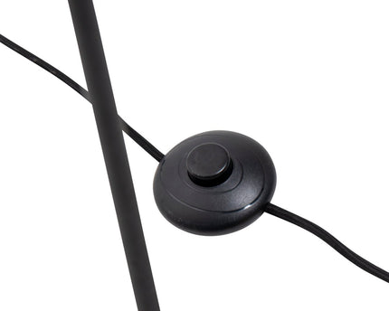 Stapellamp "stelo", moderne vloerlamp gemaakt van zwart metaal en rookglas, E27 -aansluiting, 128,5 cm hoog, voor eetkamer, woonkamer, gang of kantoor,