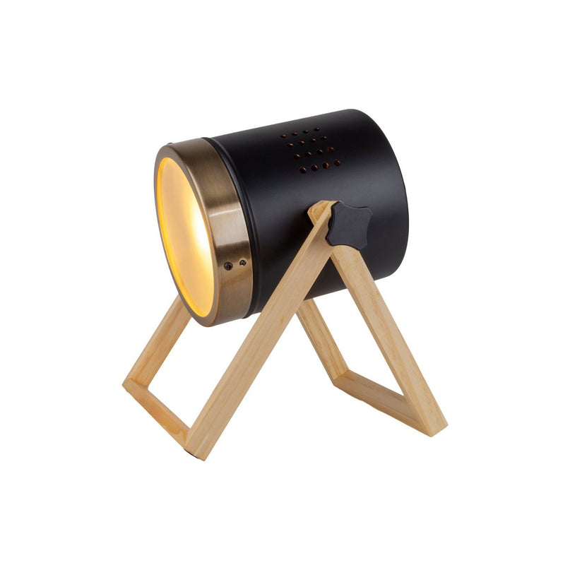 Tafellamp "Tim" gemaakt van zwart metaal en verzadigd plastic, met E27 -aansluiting, tafellamp voor binnen, 28 cm hoog