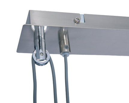 4 hanglamp "tilde", klassieke metalen slinger lamp en textiel in grijs en wit, met E27 -frame, hoogte verstelbaar, 86 cm lang, ideaal als eetlamp