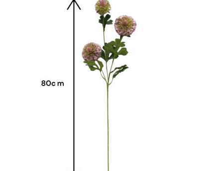 Scabiosa | Zijden kunstbloem | Lengte 80cm2pus paars