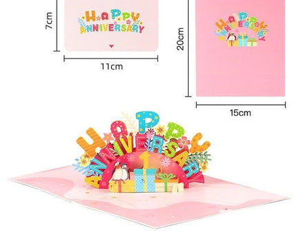 3D -kaart - Happy Anniversary Card