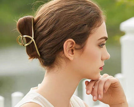 Minimalistische lijn grote klauw metalen haarclips