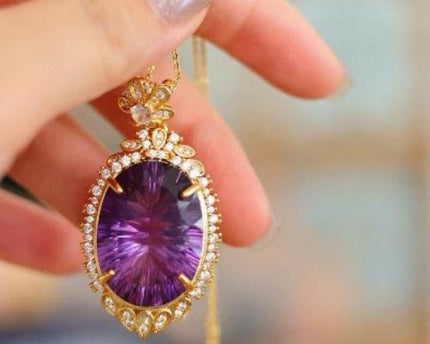 Koninklijke stijl amethist grote hangketting