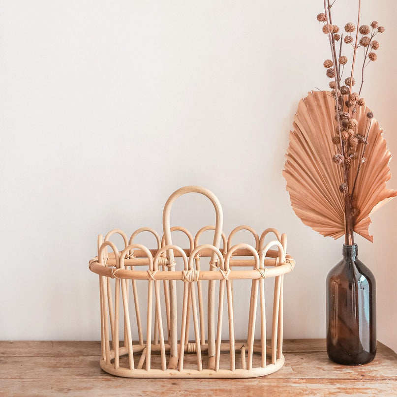 Krantenmand | Tijdschriftenmand KUNO gemaakt van rotan