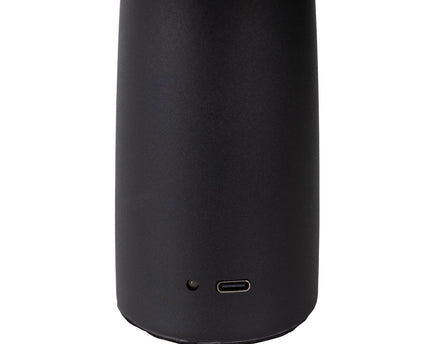 Draadloos tabletlicht "pilu", 16,5 cm hoog, boven Ø van 15 cm, metaal in zwart, wit plastic, geïntegreerde LED's, 280 lumen, dimbaar door aanraaksensor, warm wit wit