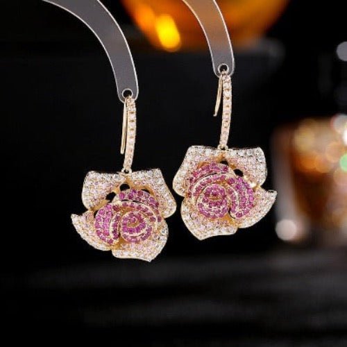 Sprankelende Fancy Camille Flower Drop Oorbellen