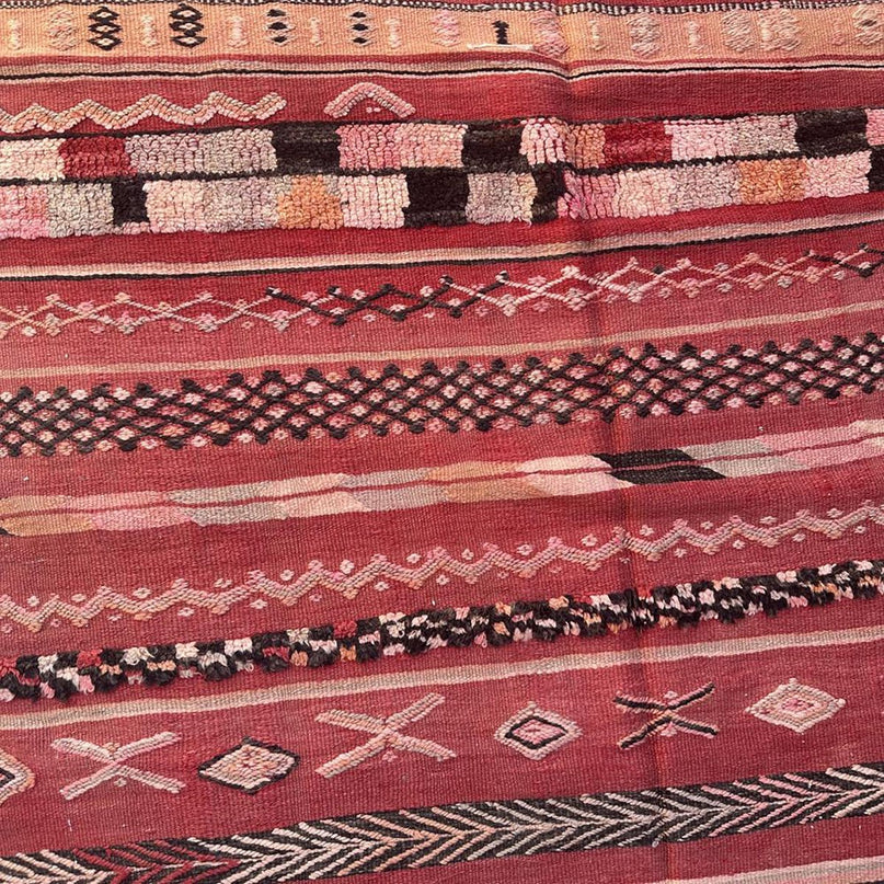 Zuiver wollen Marokkaans Kelim Berber tapijt 169 x 364 cm