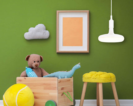 Hangende lamp "UFO" LED witte hangende lamp gemaakt van plastic met E27 -aansluiting inclusief lampen
