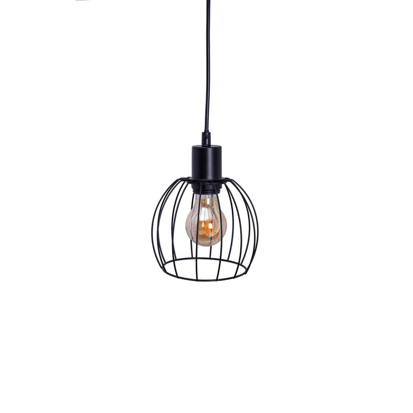 4 hanglamp "Woodland", hanglamp, metaal en hout in zwart en natuurlijke E27 -aansluiting, voor eetkamer, woonkamer, gang of kantoor, 100 cm lang
